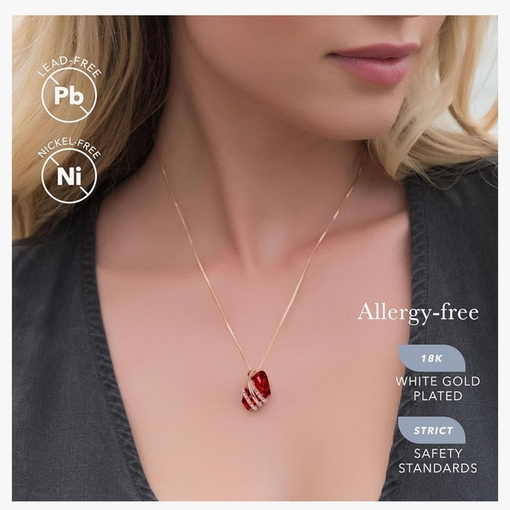 Red Rose Gold Wish Stone Necklace - Picture 6 of 10
